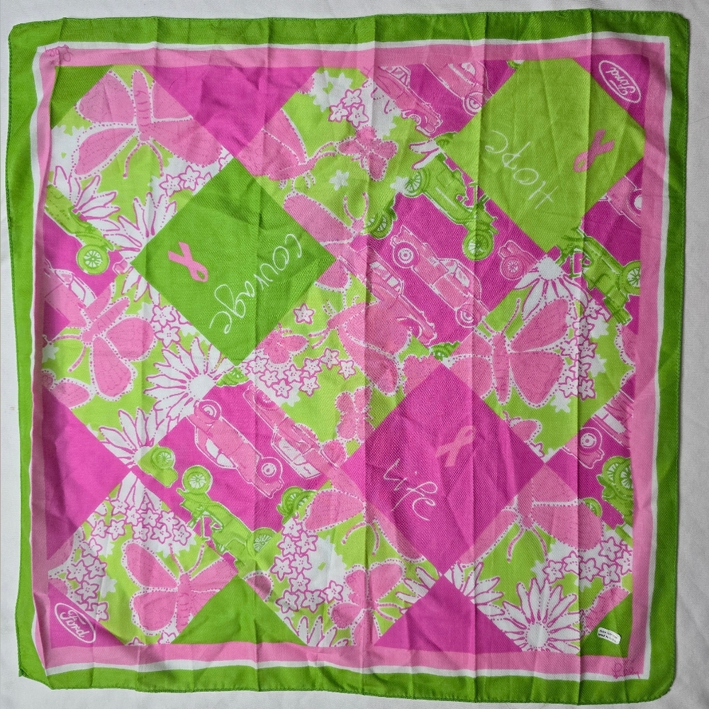 Lilly Pulitzer Ford Motor Breast Cancer Awareness Life Hope Courage Scarf